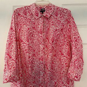 Talbots Pink & white Size 16W Dress shirt